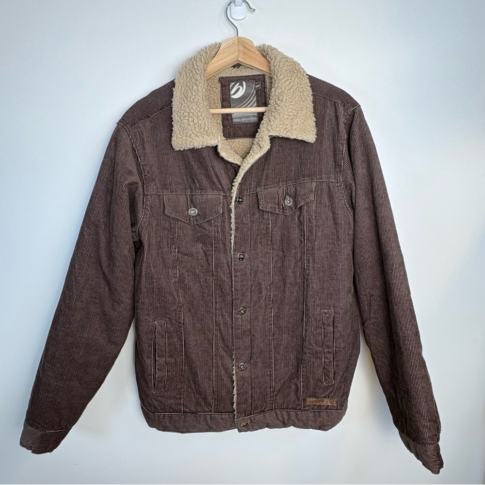 Boardsports Men’s Brown Corduroy Sherpa Trucker Jacket, Size Medium, Outdoors